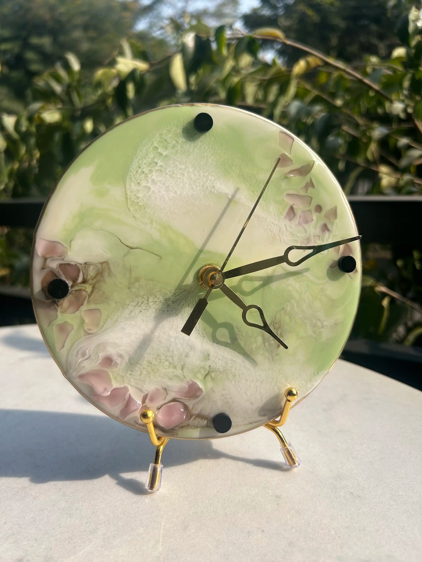 Green Lace Clock