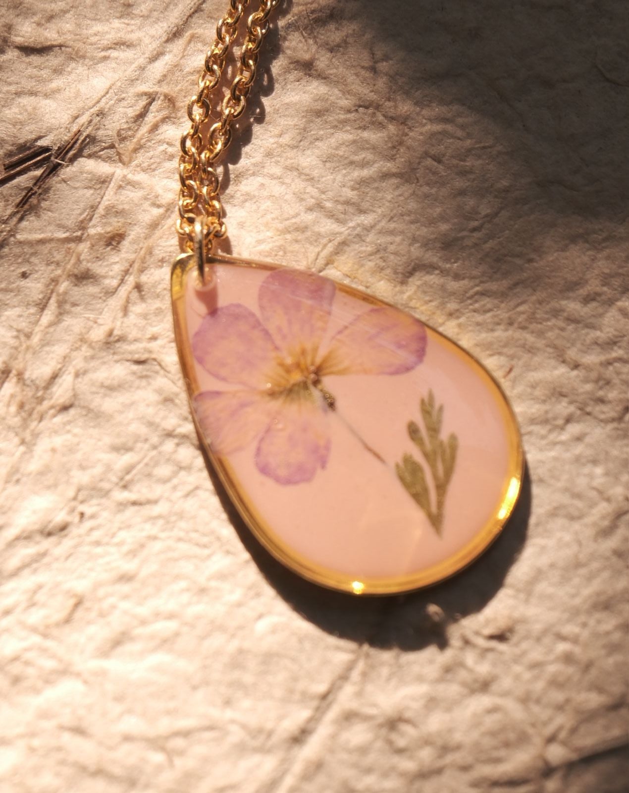 Pink Flora Charm Necklace