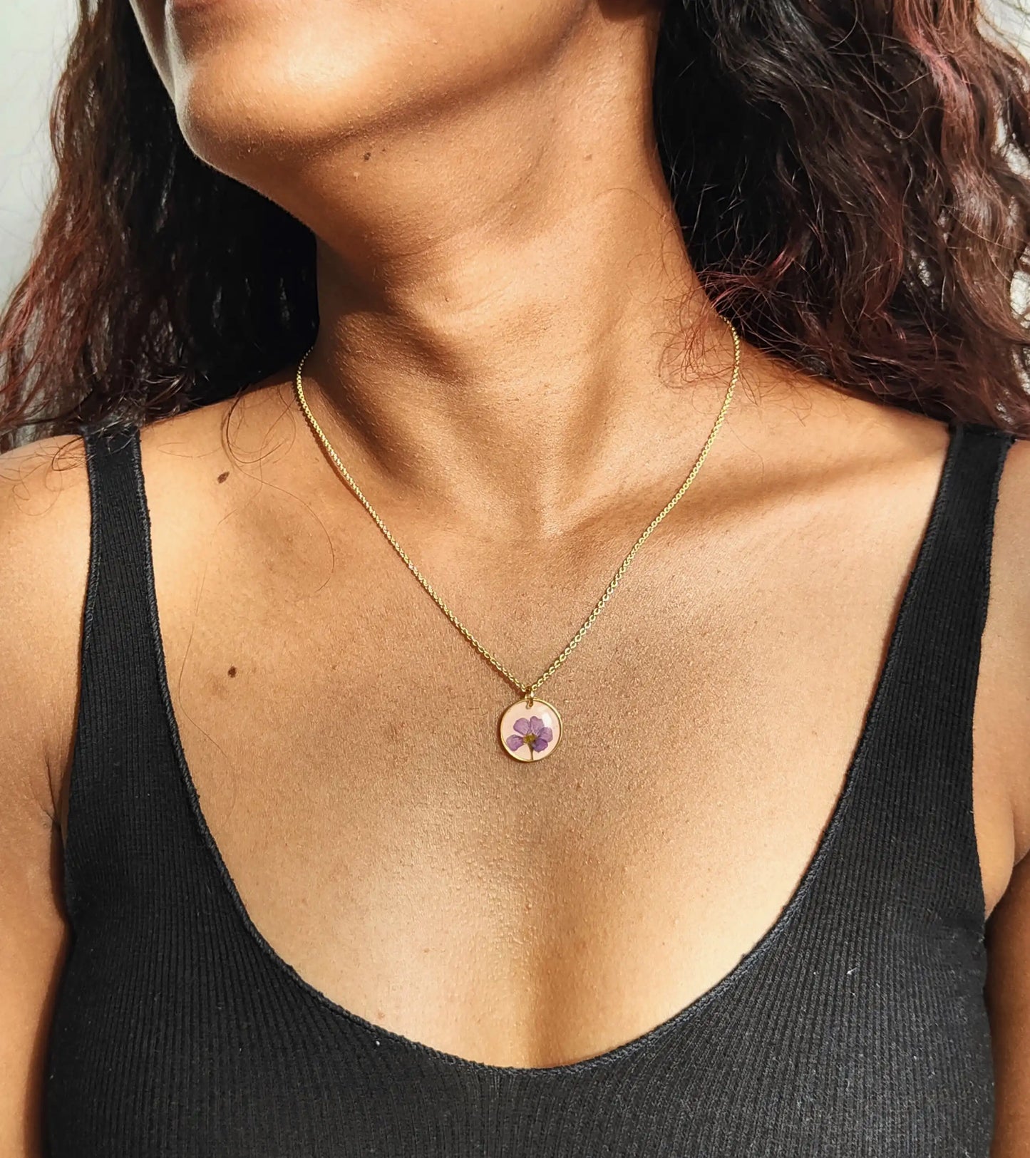 Pink Flora Charm Necklace