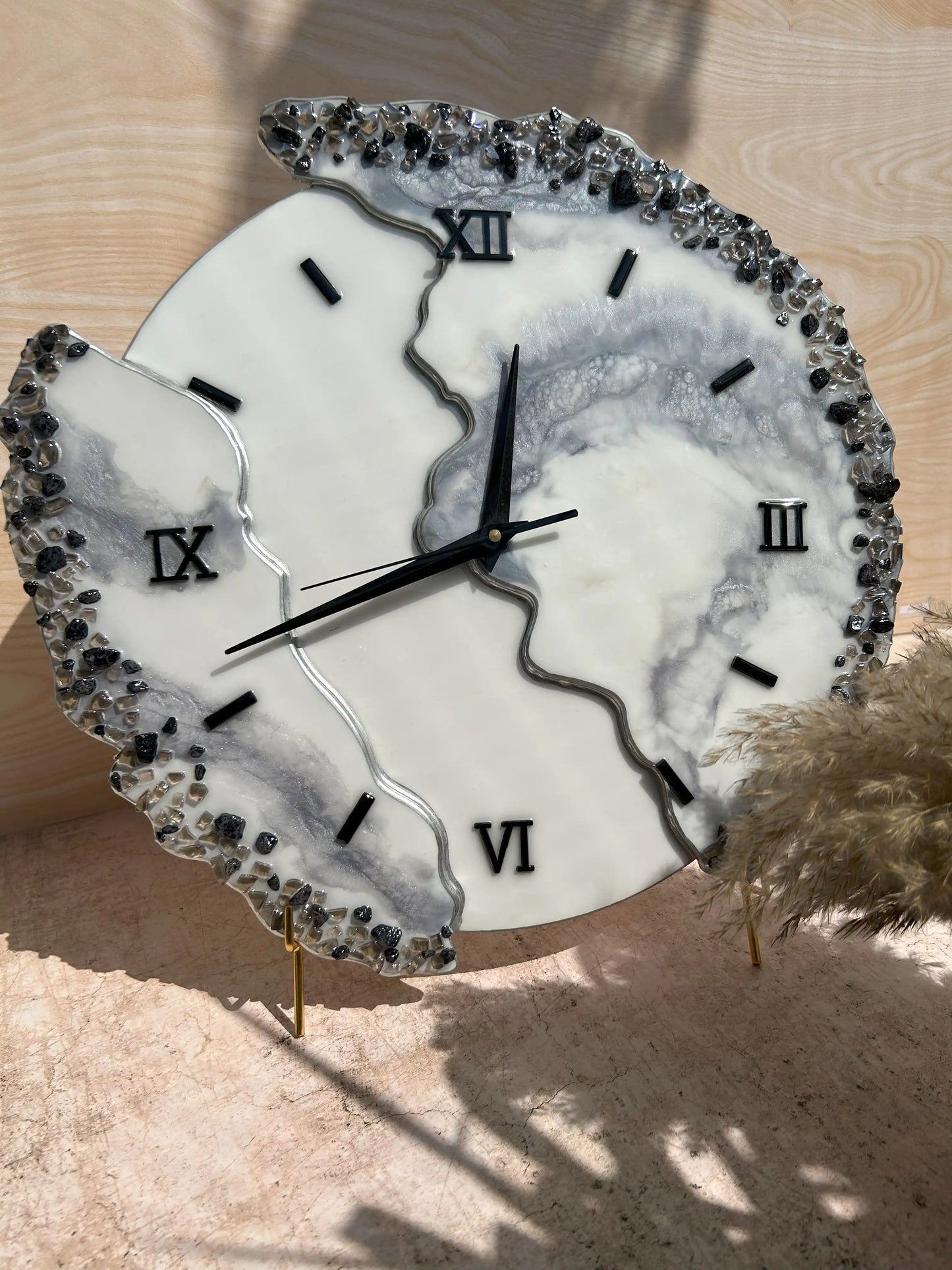 Monochrome Geode Clock