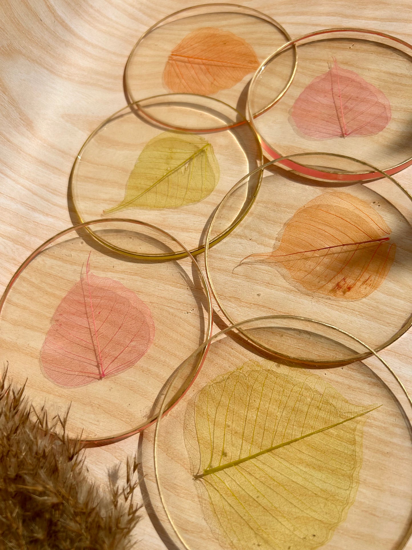Skeleton Leaf Coasters II - Set of 6