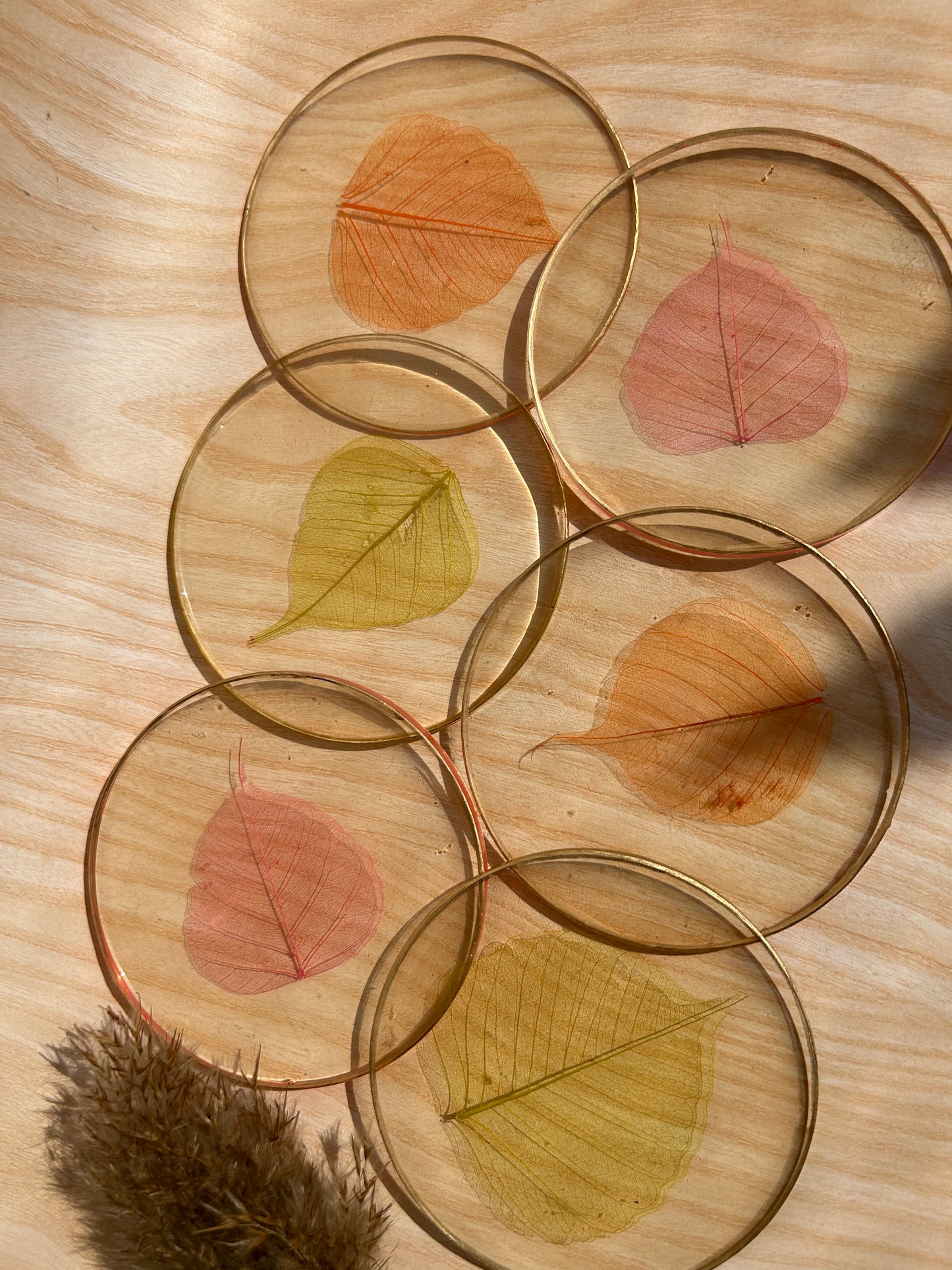 Skeleton Leaf Coasters II - Set of 6