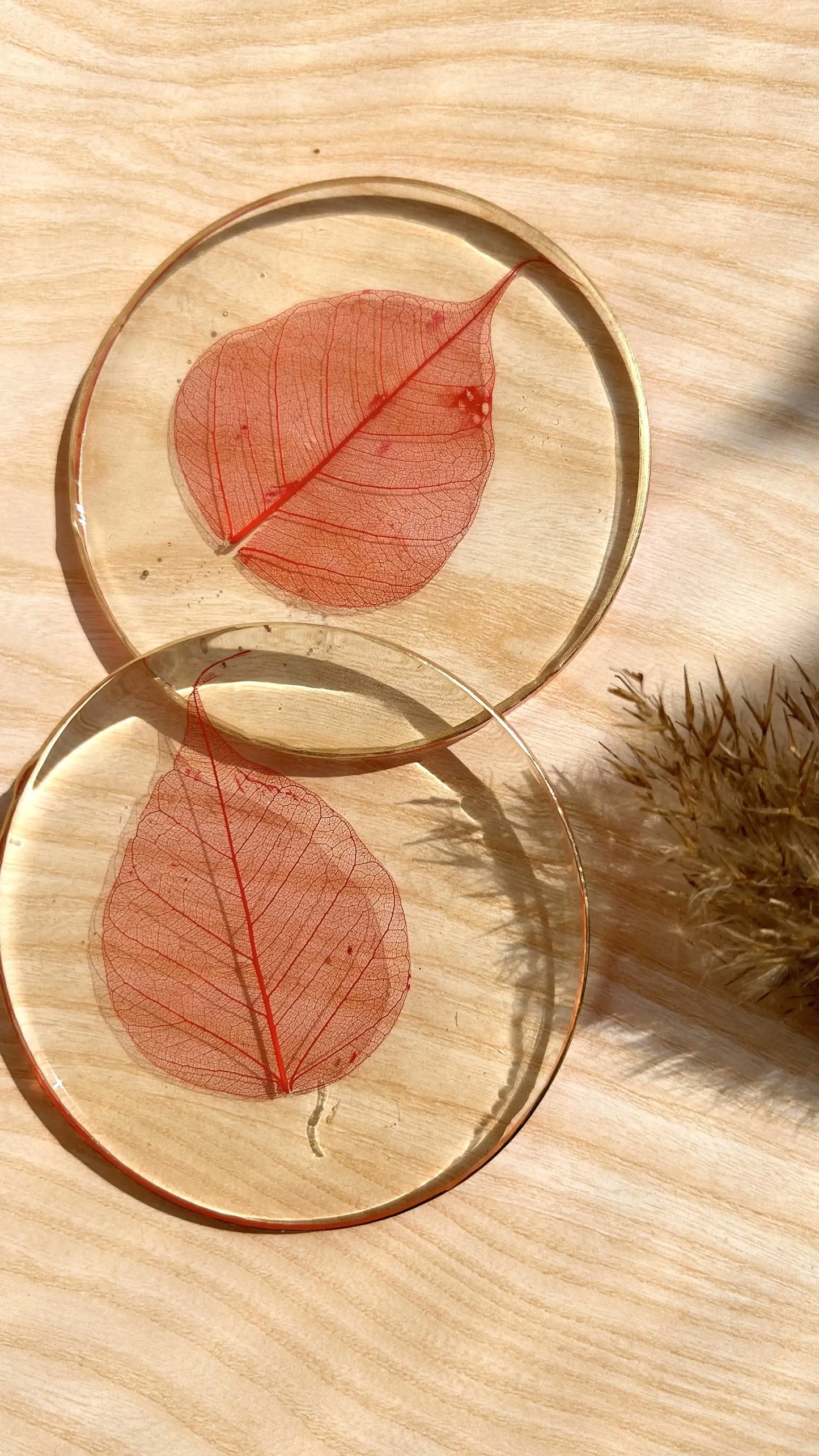 Skeleton Leaf Coasters I - Set of 6