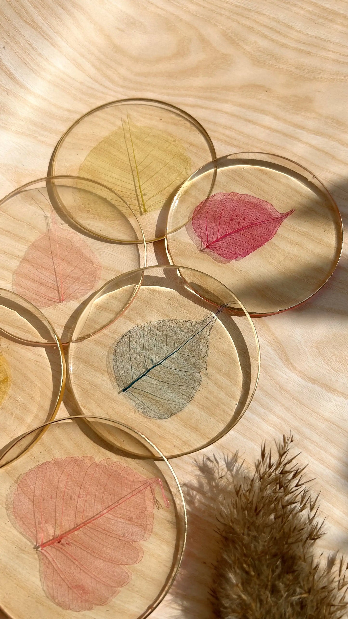 Fig Leaf Mosaic Coasters - Set of 6