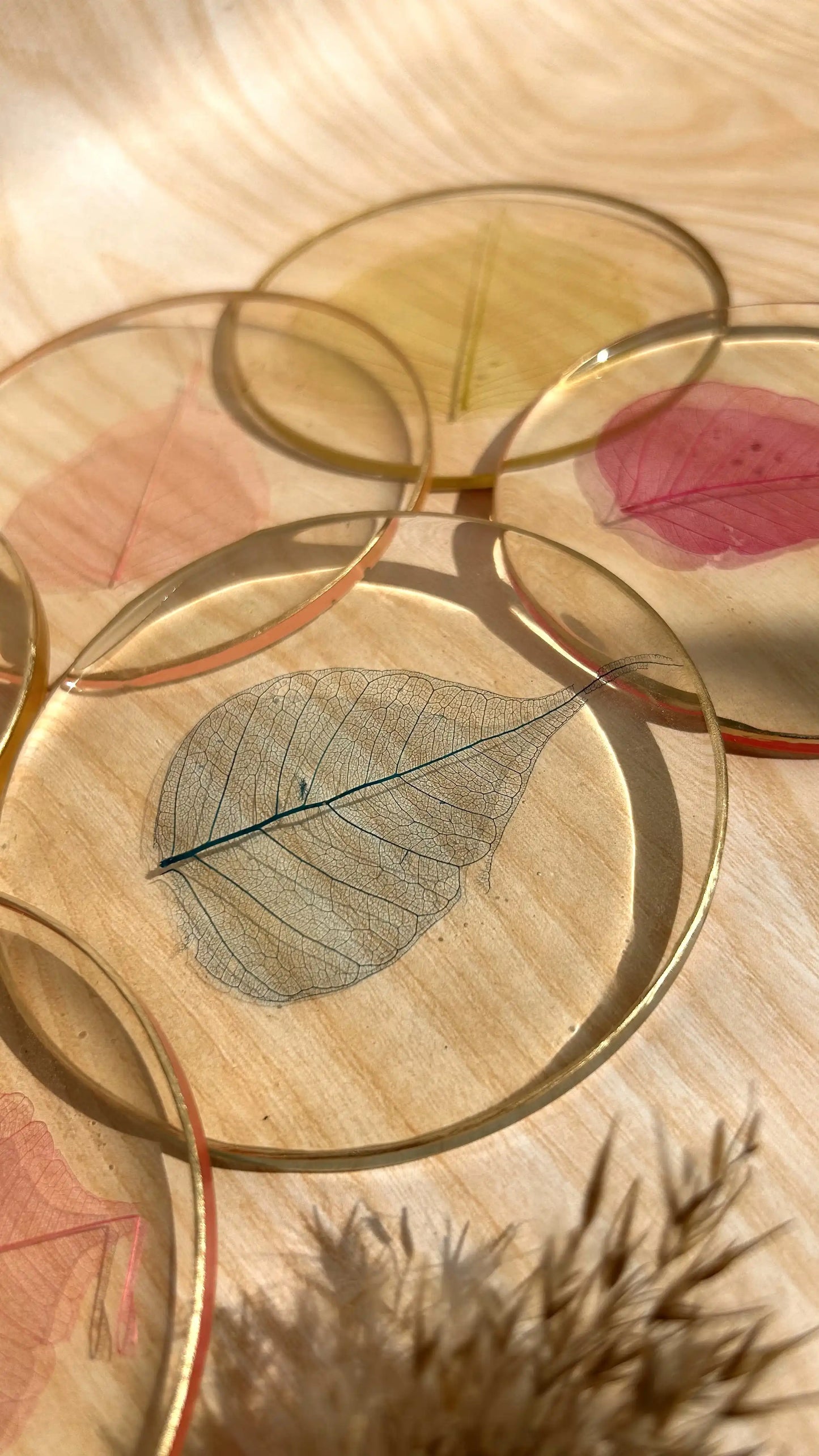 Fig Leaf Mosaic Coasters - Set of 6