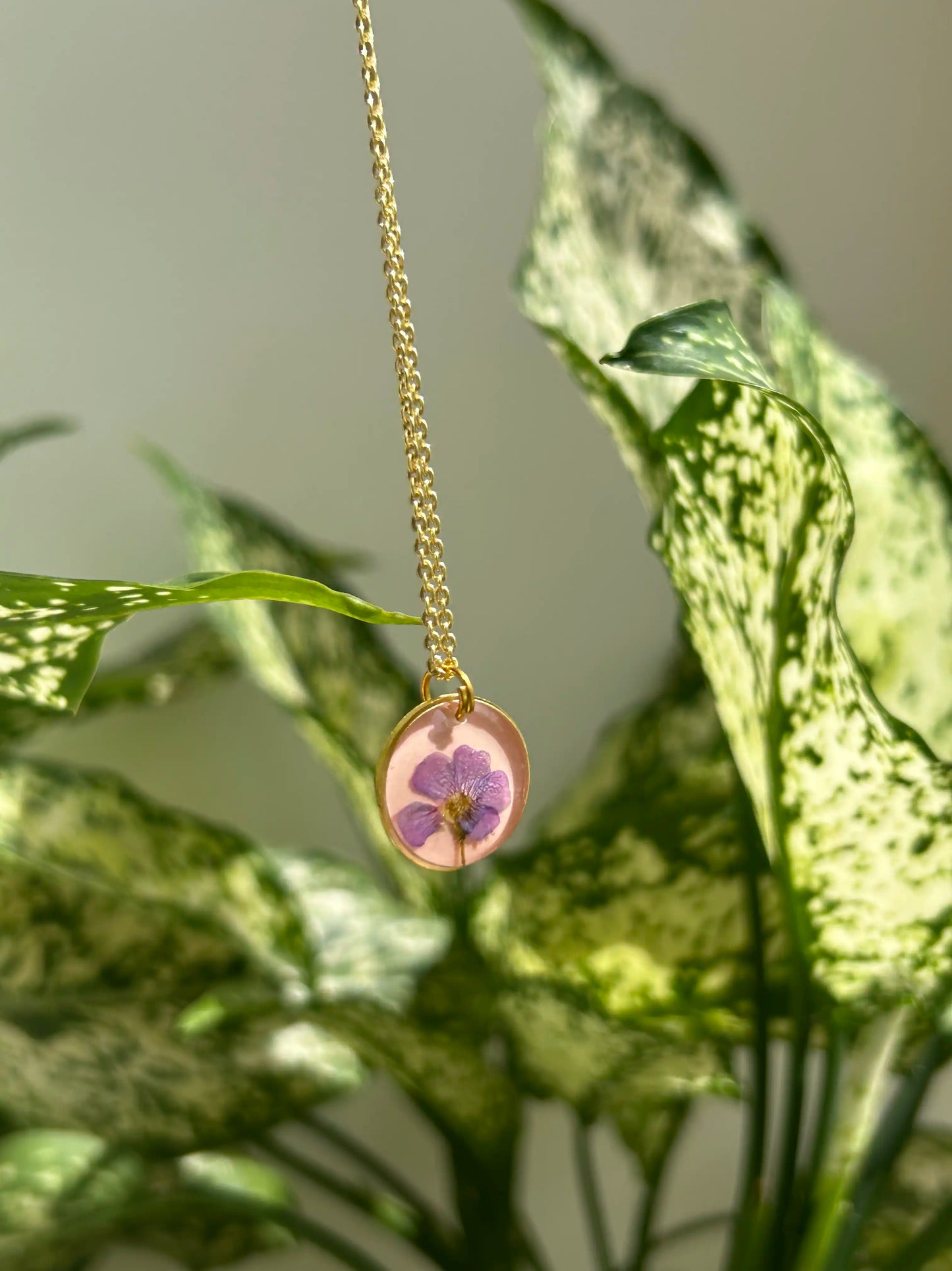 Pink Flora Charm Necklace