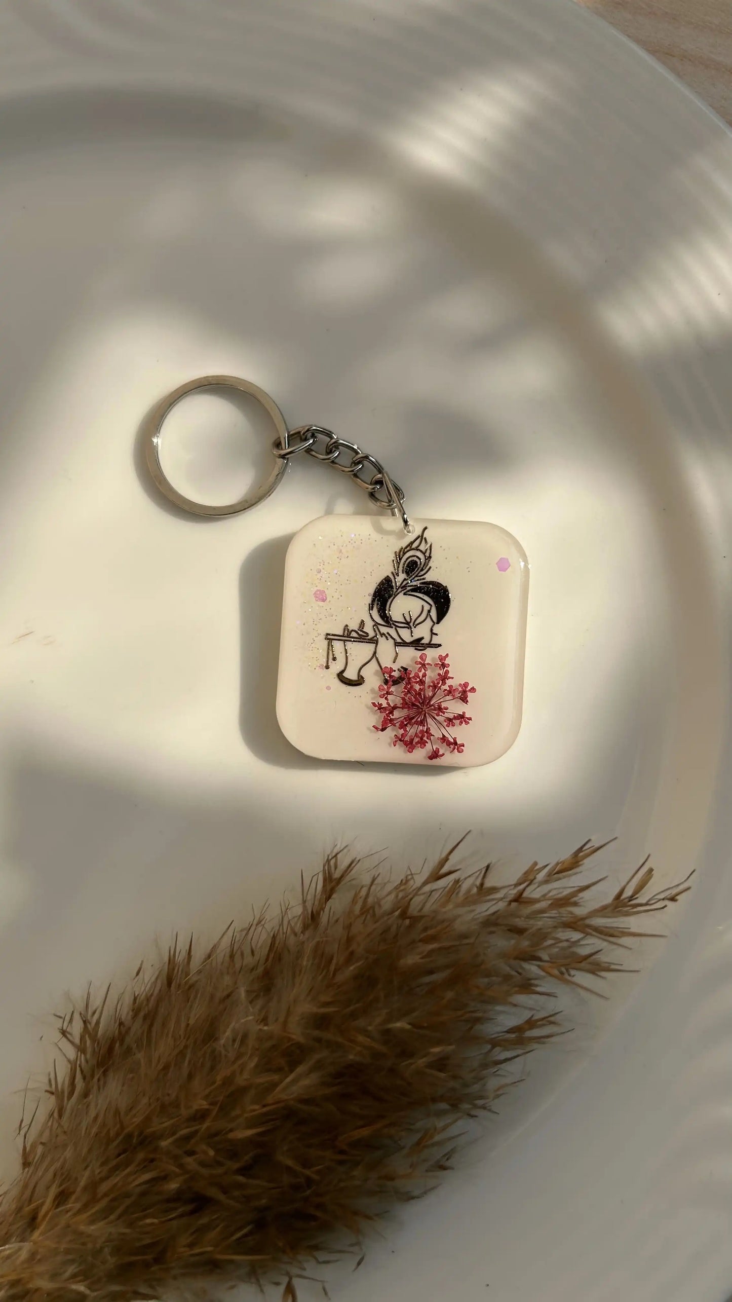 Floral Krishna Keychain