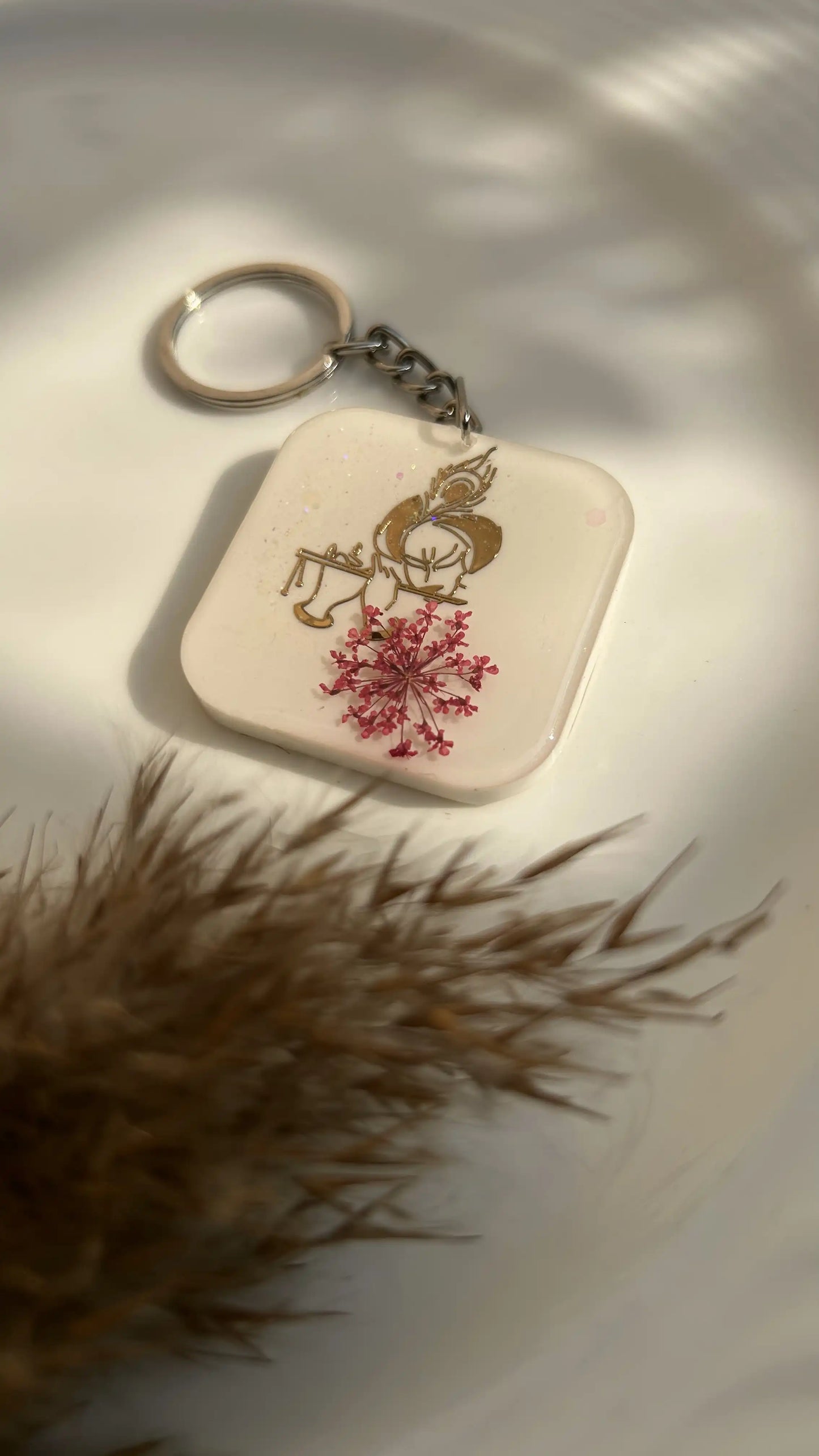 Floral Krishna Keychain