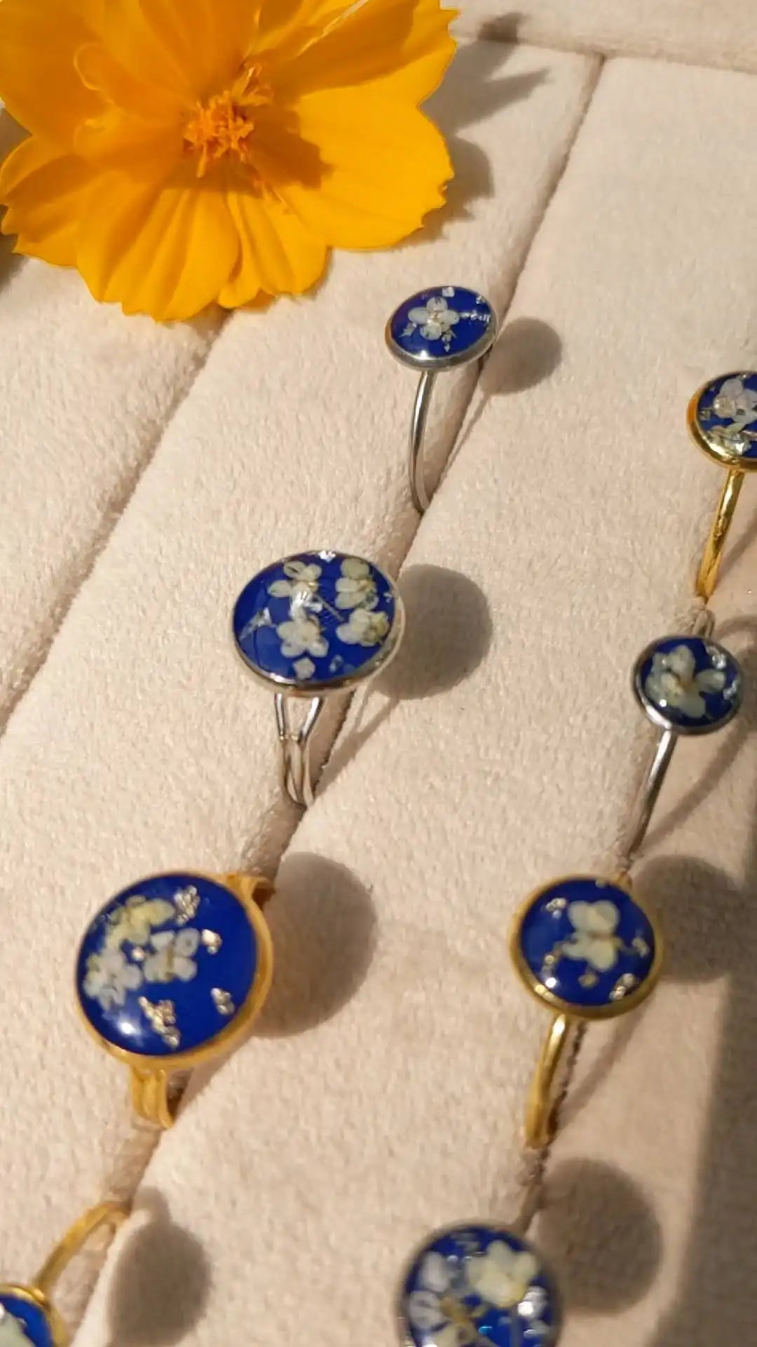 Blue Blossom Rings