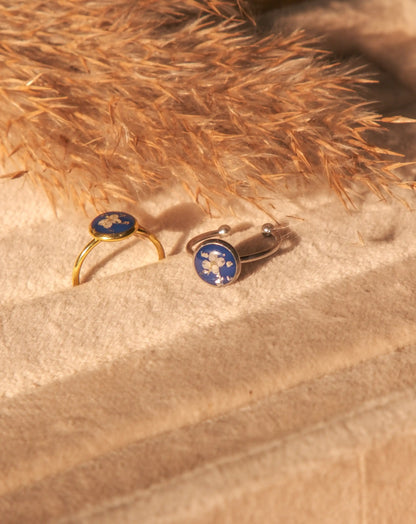 Blue Blossom Rings