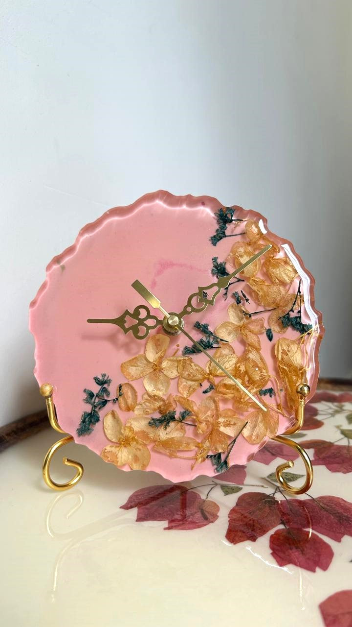 Hydrangea Hour Table Clock