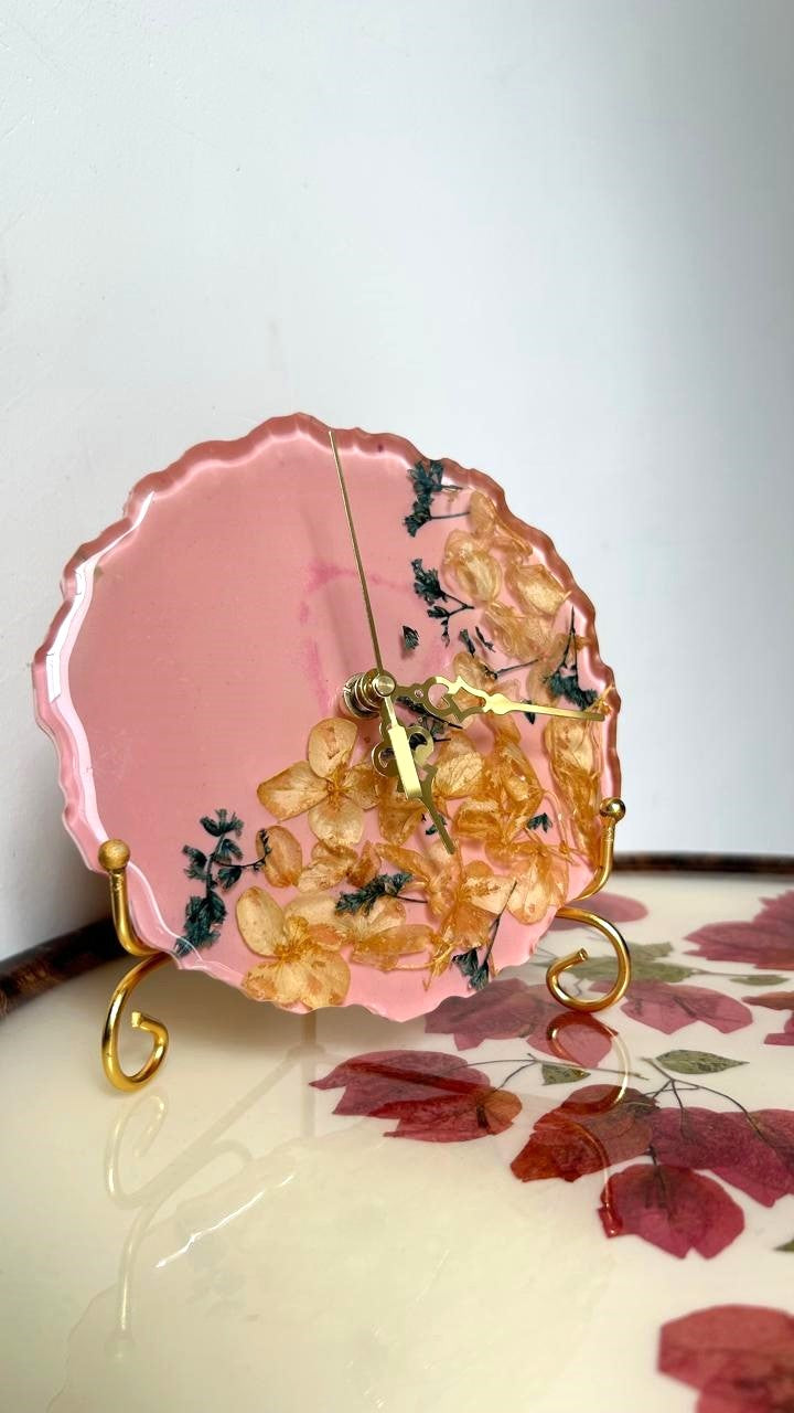 Hydrangea Hour Table Clock