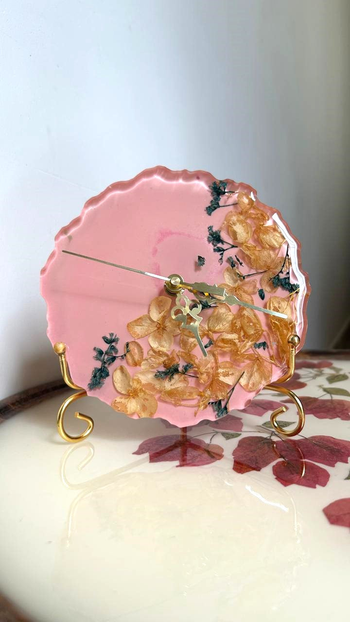 Hydrangea Hour Table Clock