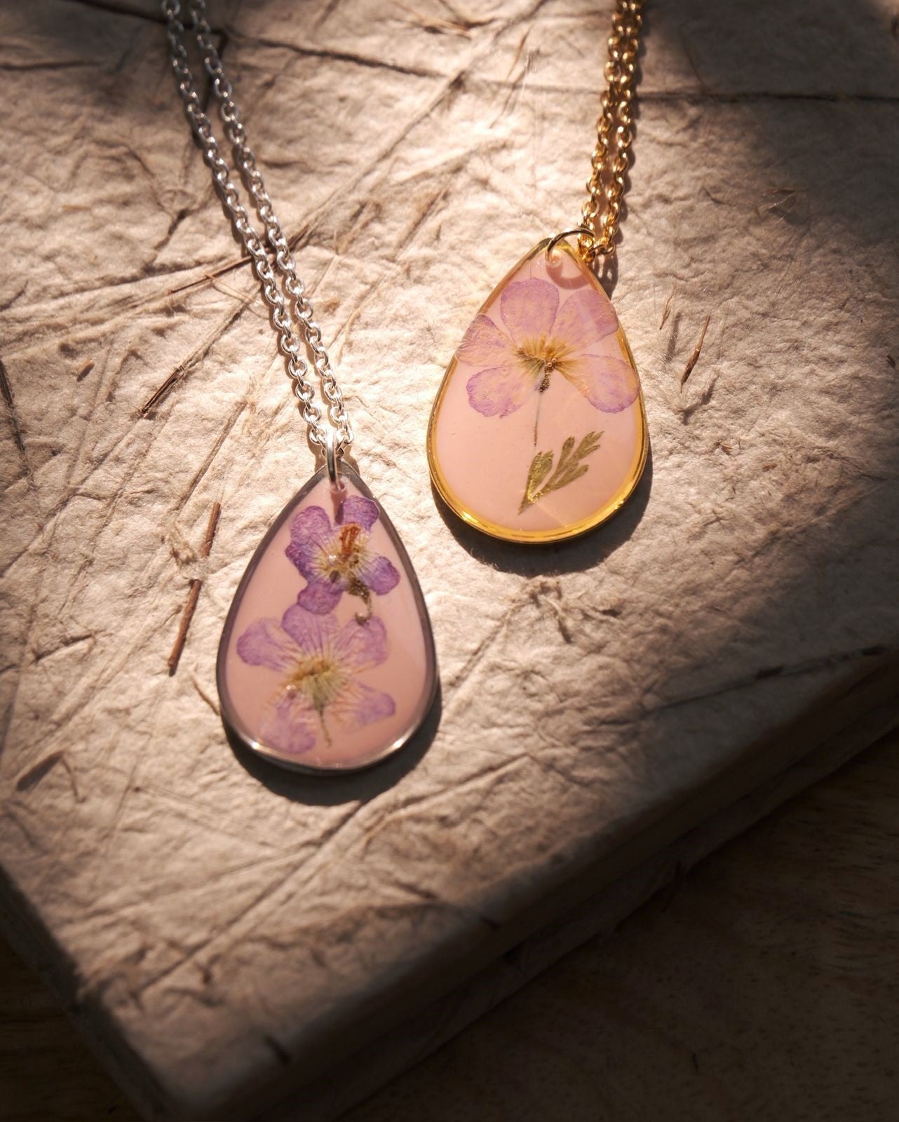 Pink Flora Charm Necklace