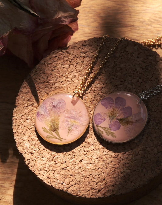 Pink Flora Charm Necklace