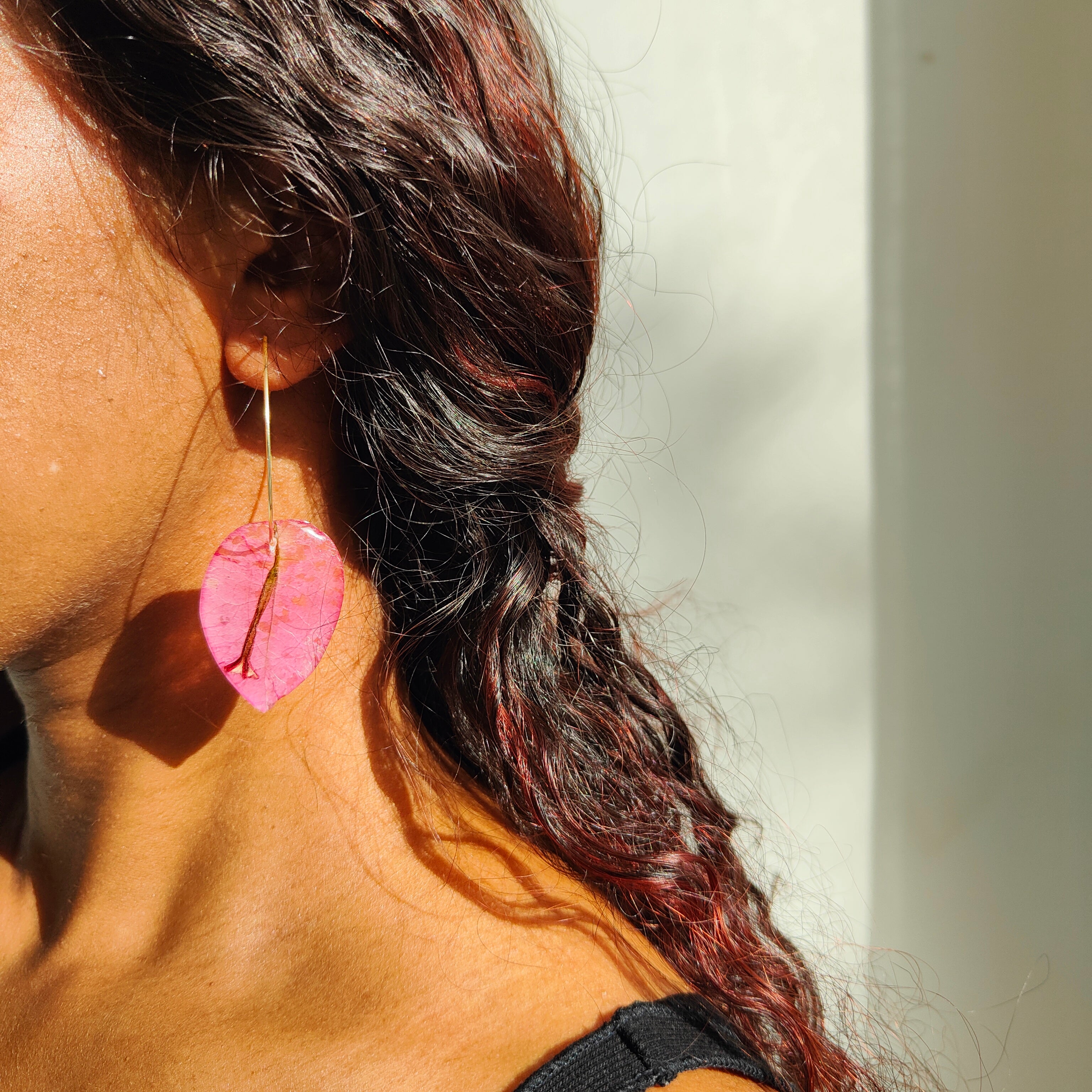 Bougainvillea Breeze Hoop Earring