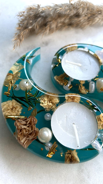 Yin Yang Floral Tealight Holder
