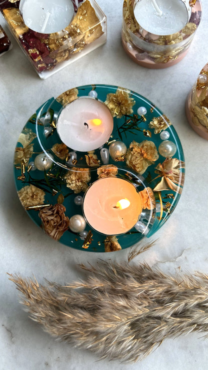Yin Yang Floral Tealight Holder