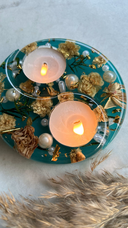 Yin Yang Floral Tealight Holder