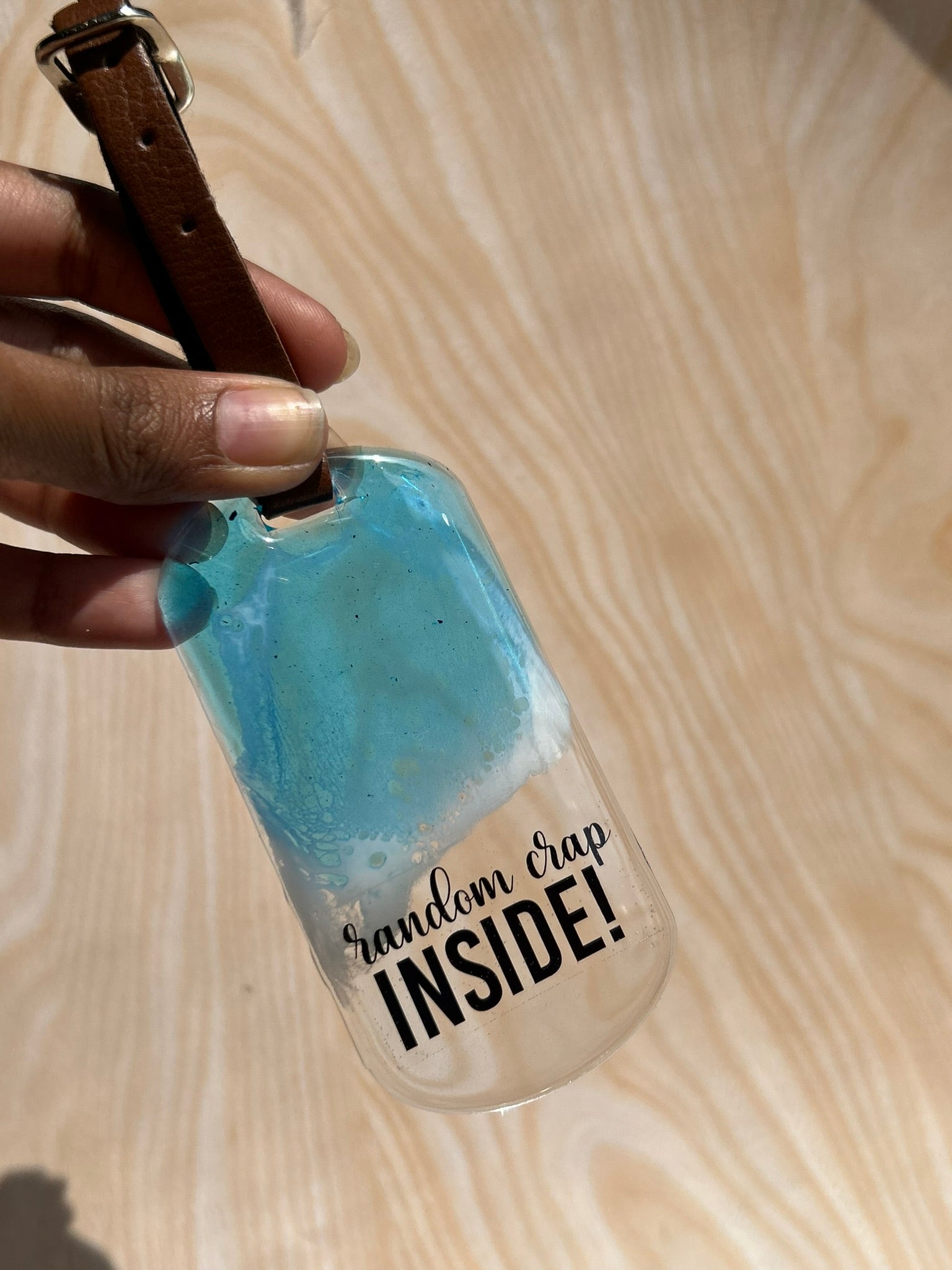Ocean Reverie Luggage Tags - "Random Crap Inside" | Transperant Blue