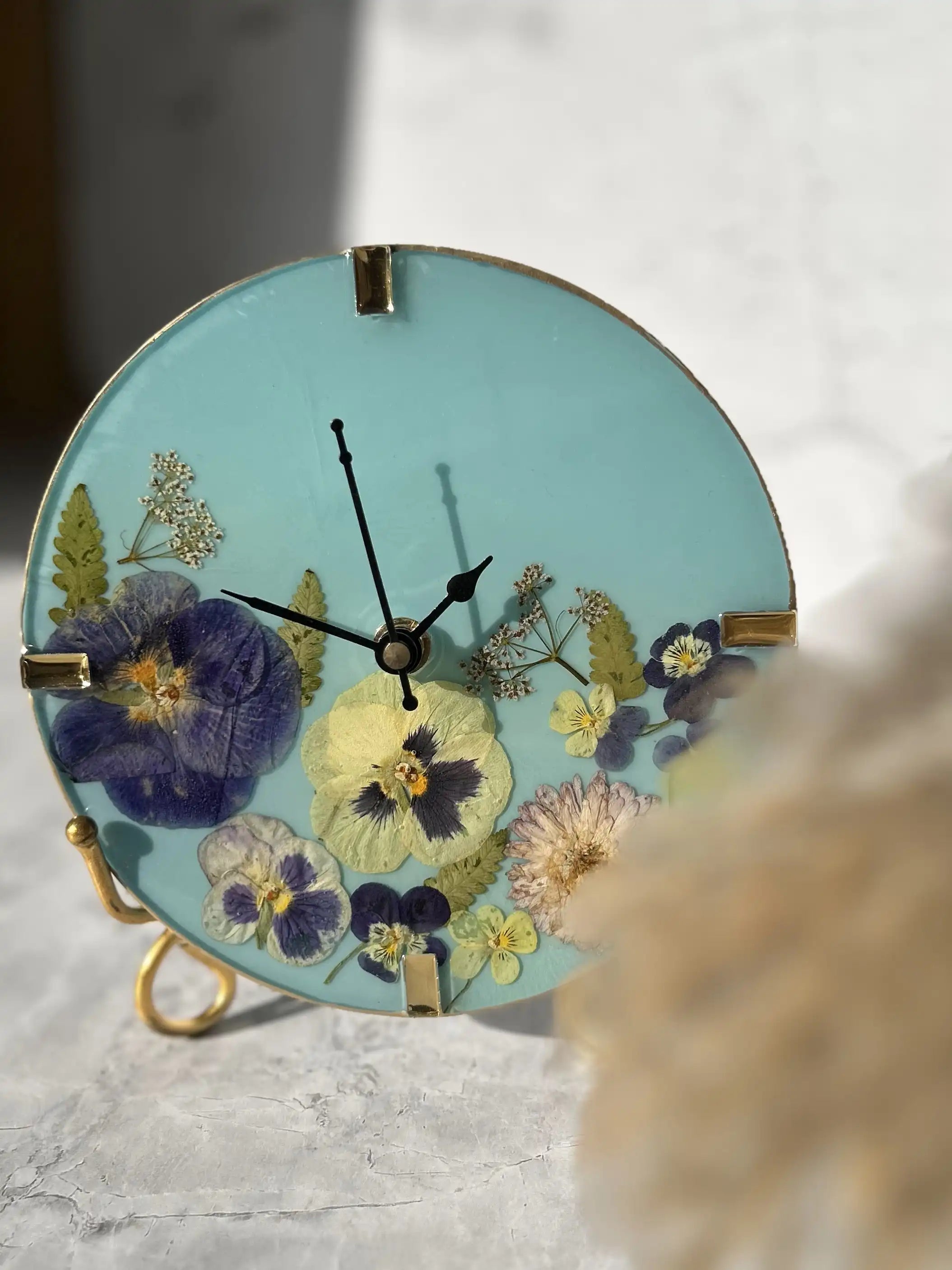 Pansy Petal Table Clock