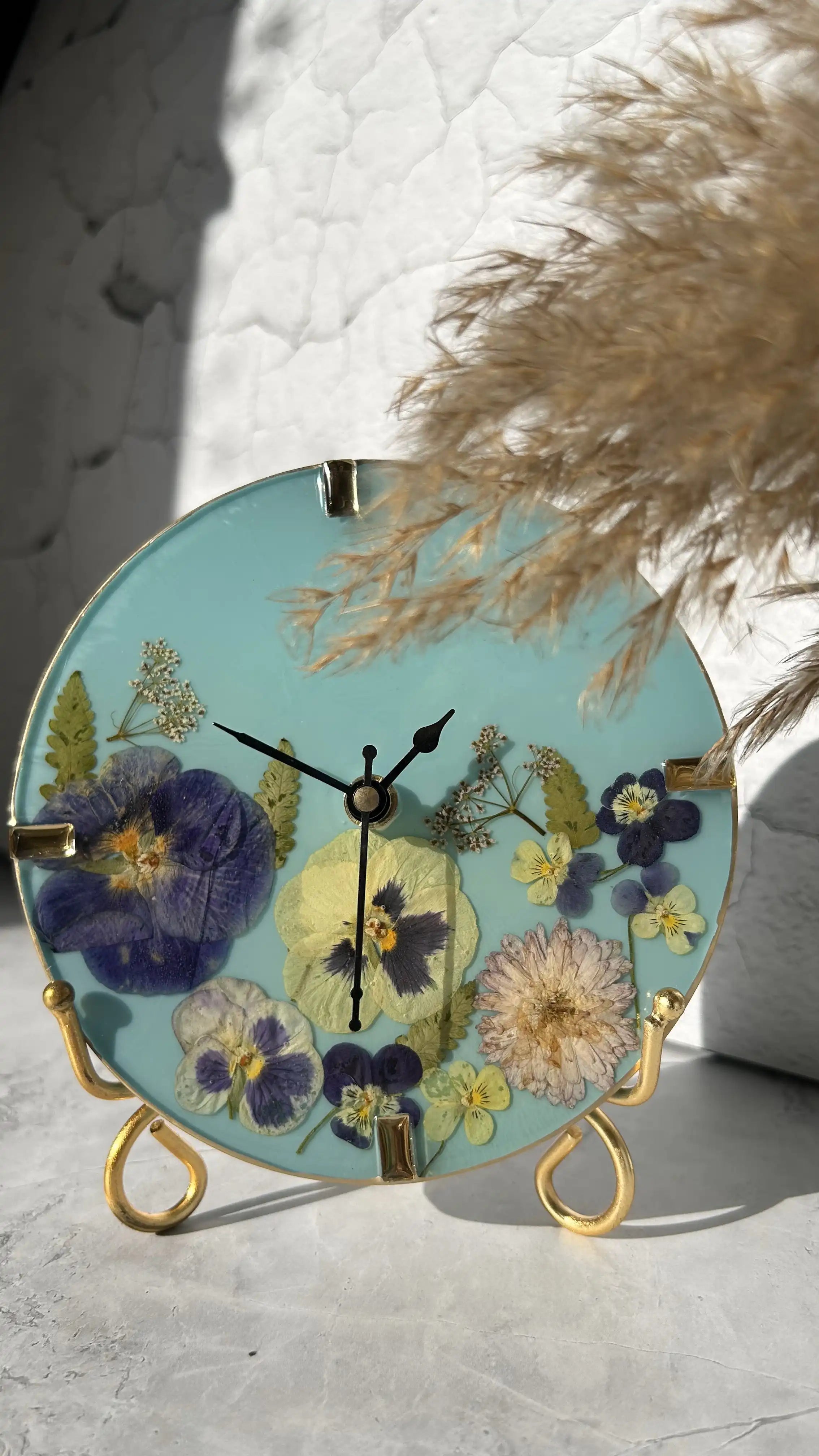 Pansy Petal Table Clock