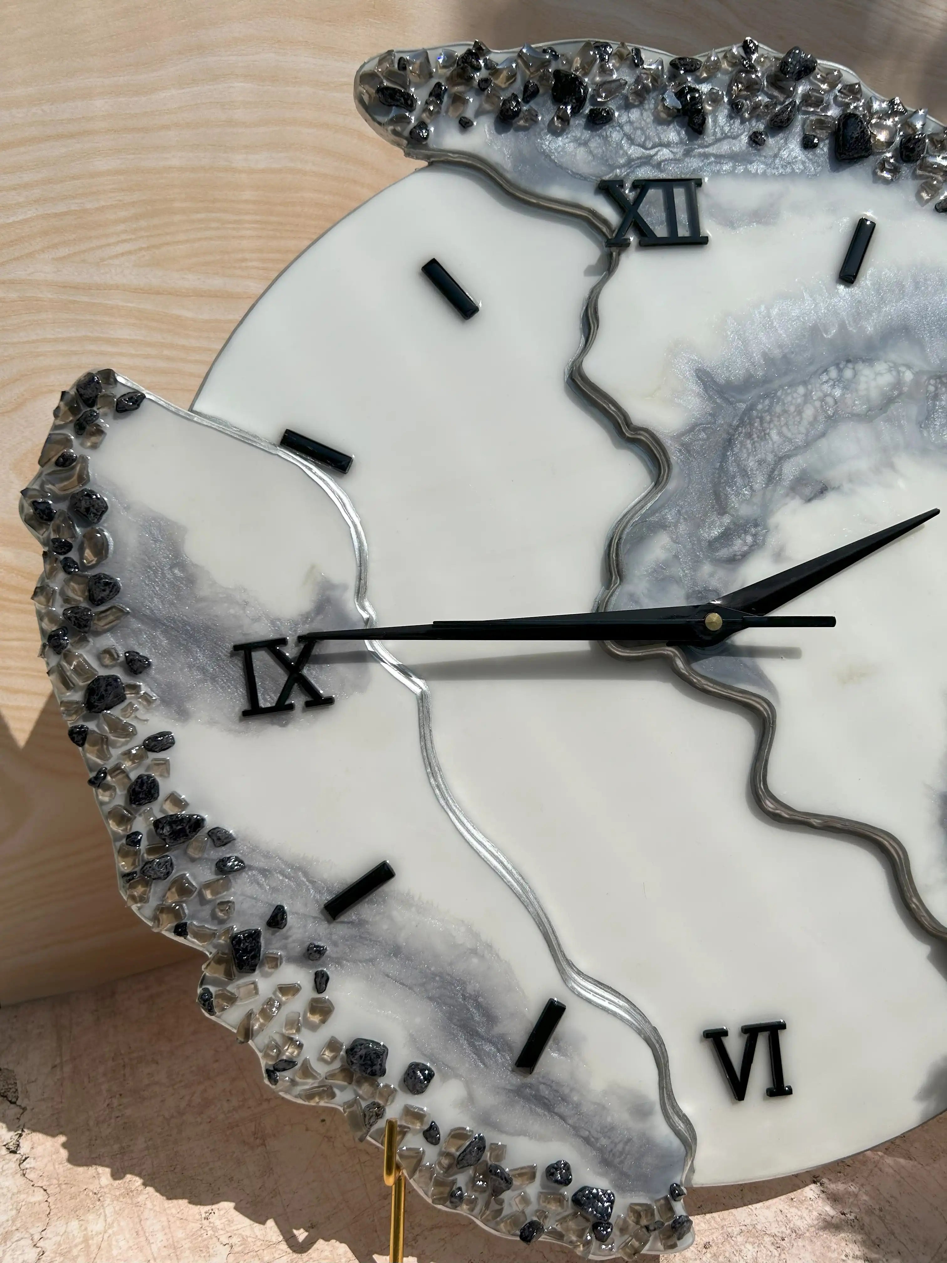 Monochrome Geode Wall Clock