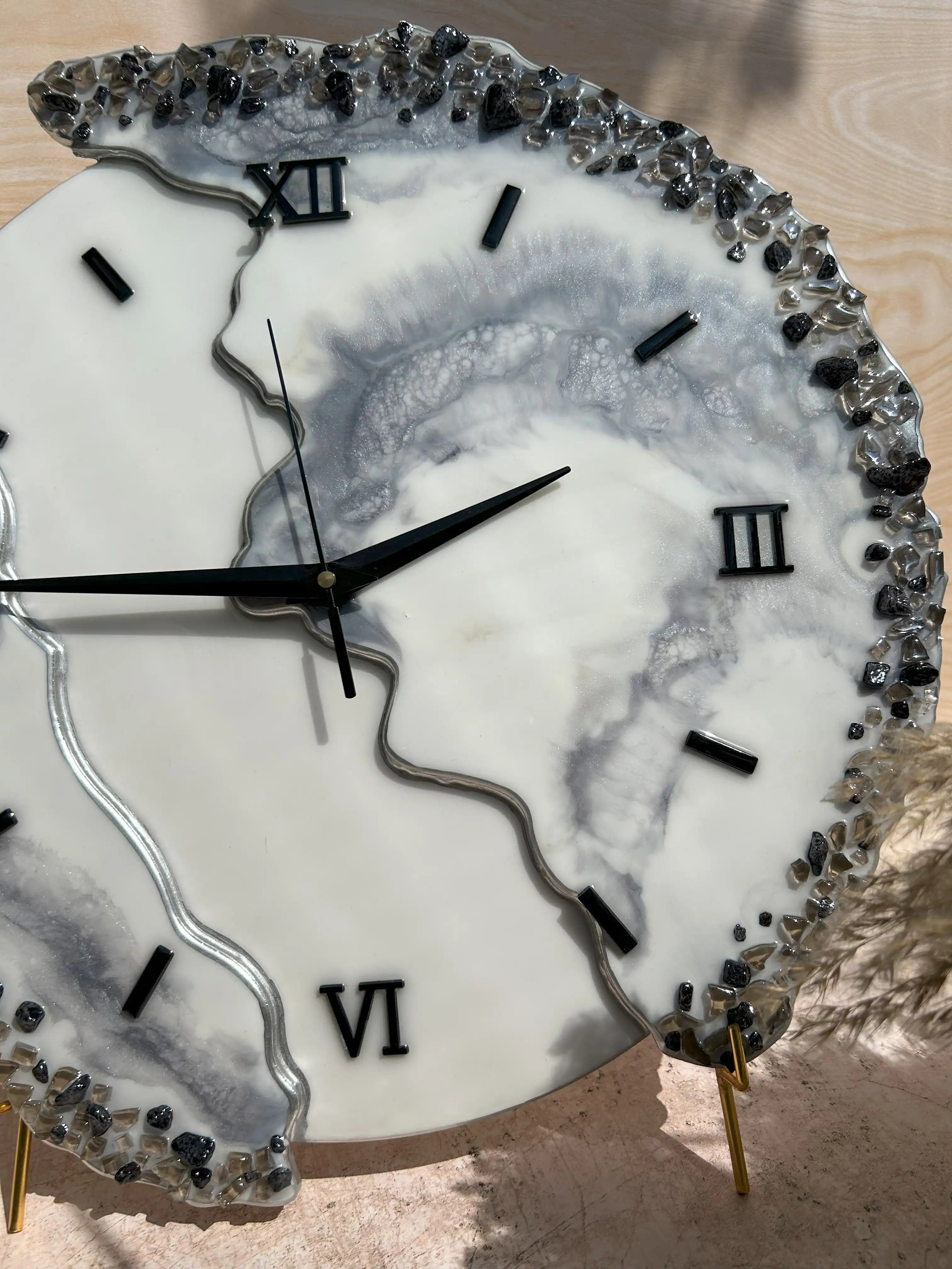 Monochrome Geode Wall Clock