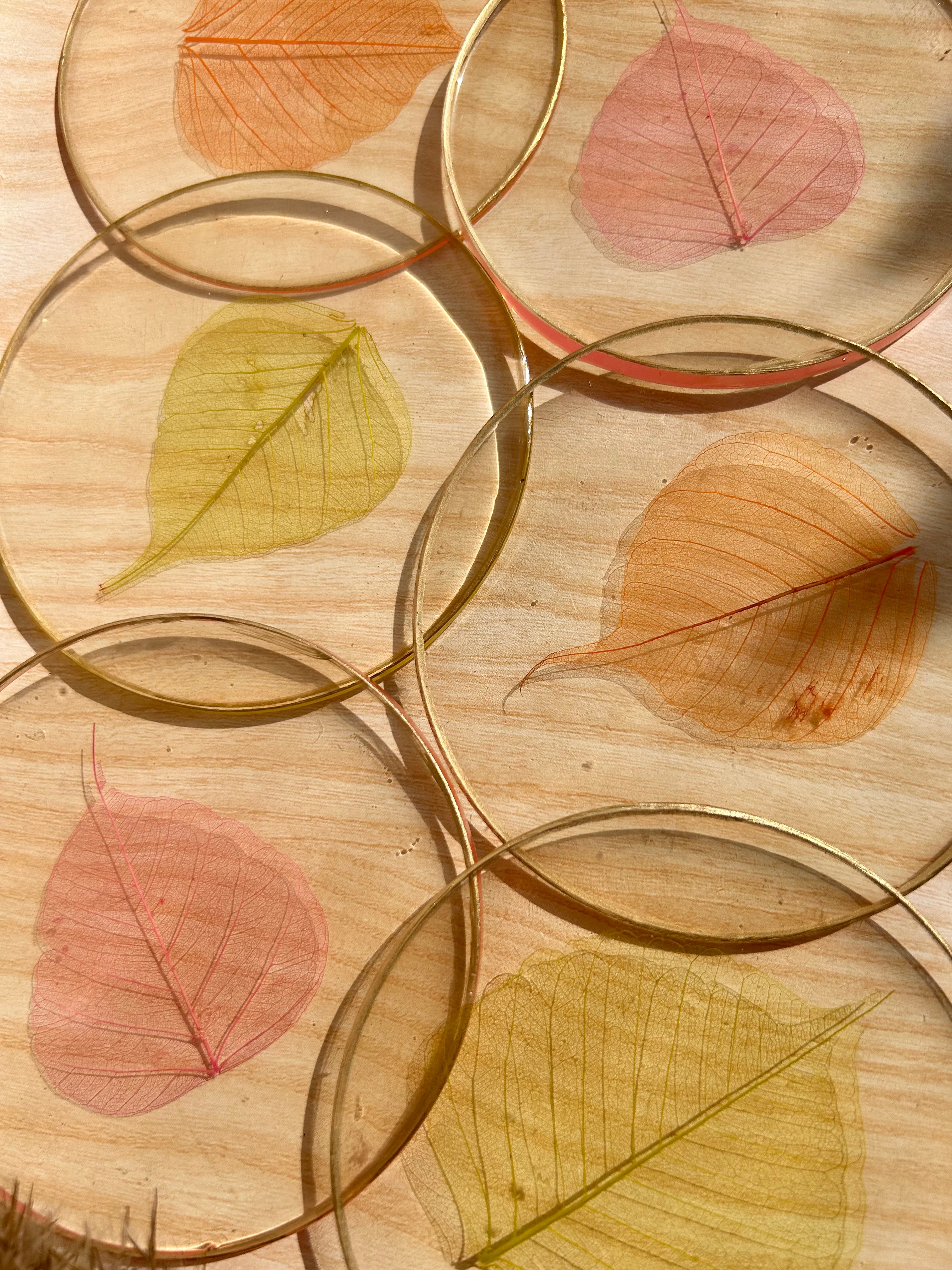 Skeleton Leaf Coasters II - Set of 6