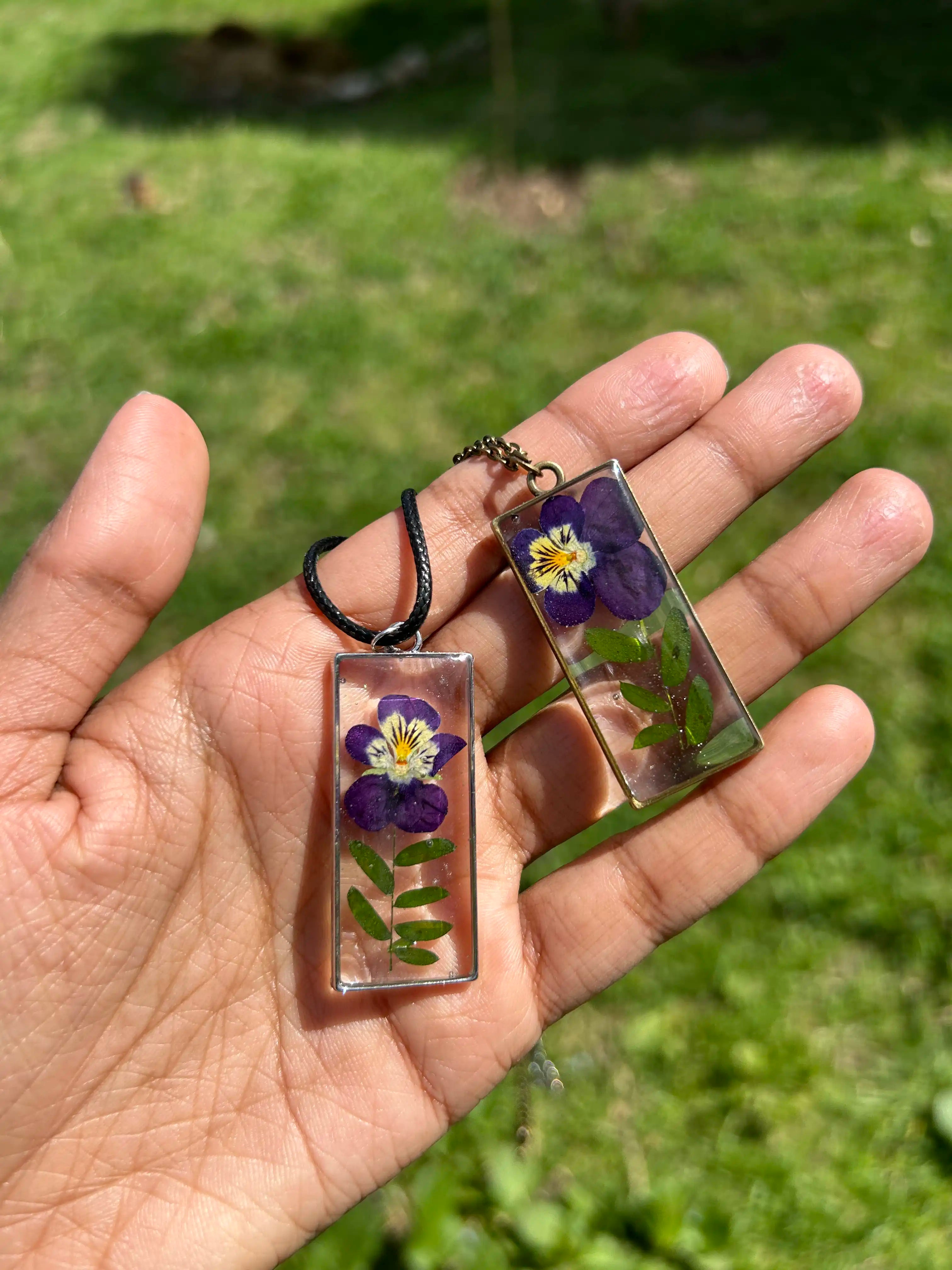 Gilded Pansy Necklace