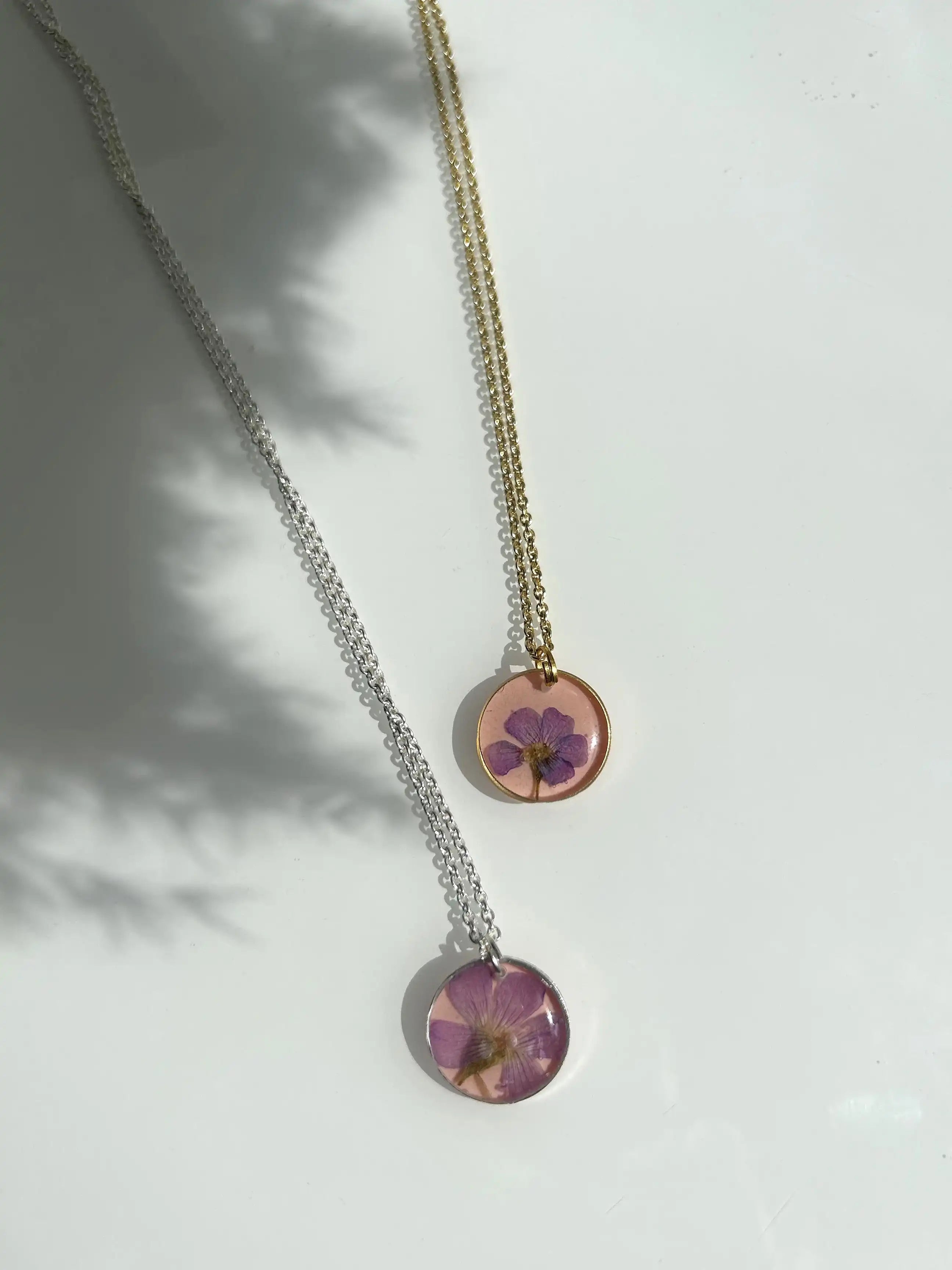 Pink Flora Charm Necklace