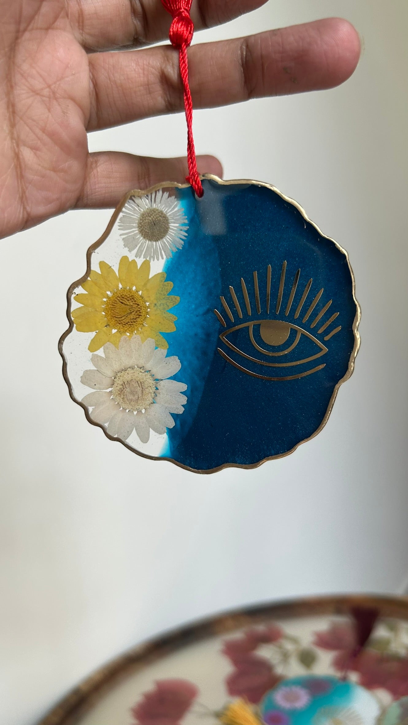 BloomDrop Car Hanging - Evil Eye | Pearl Blue