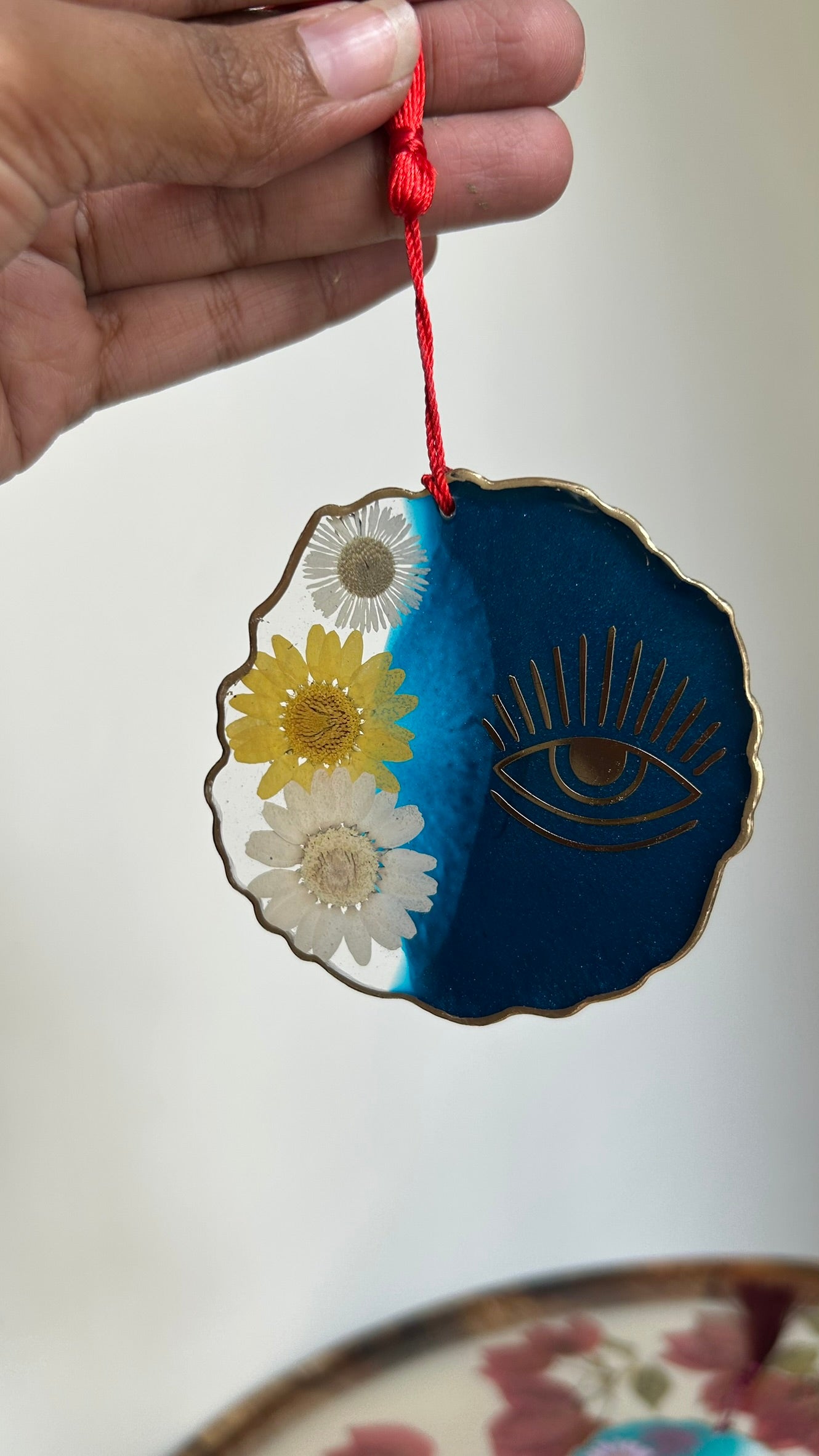 BloomDrop Car Hanging - Evil Eye | Pearl Blue
