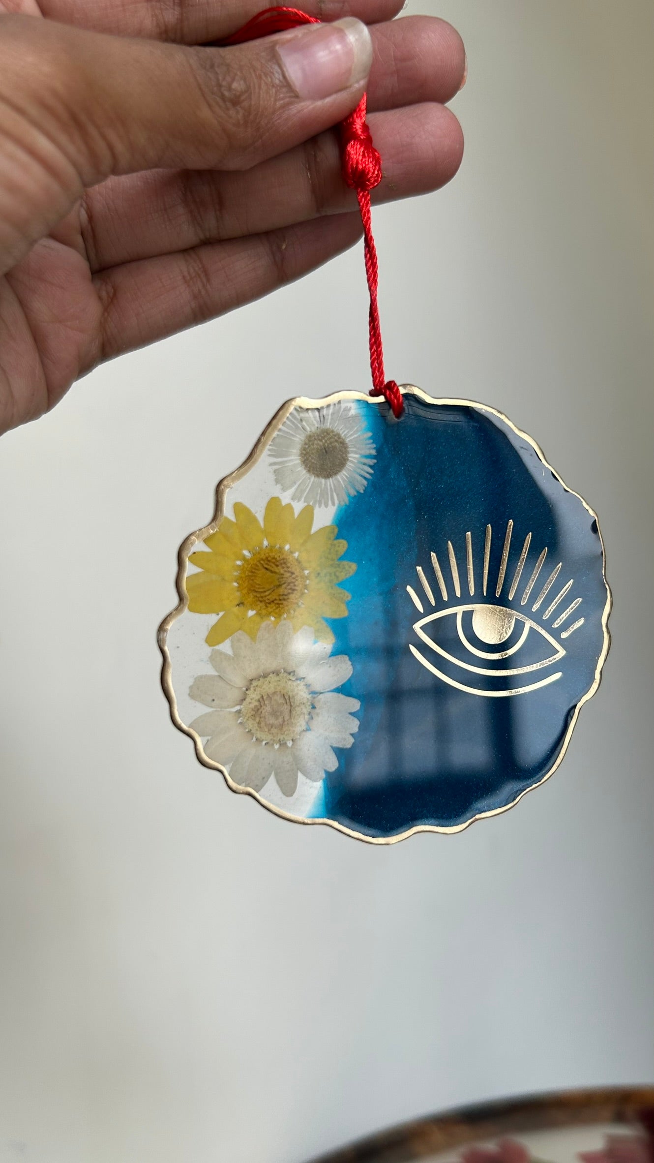 BloomDrop Car Hanging - Evil Eye | Pearl Blue