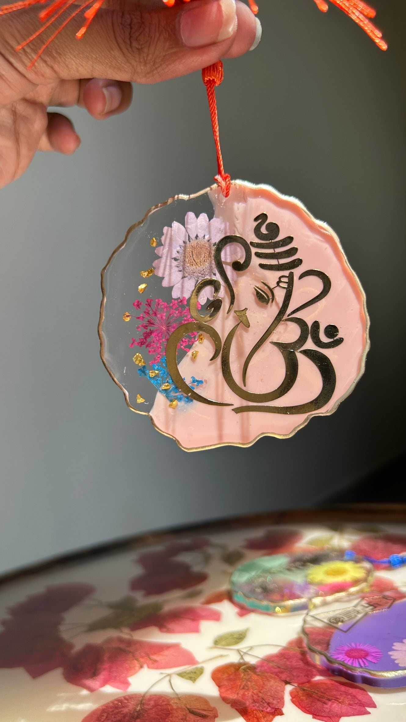 BloomDrop Car Hanging - Ganesha | Pink