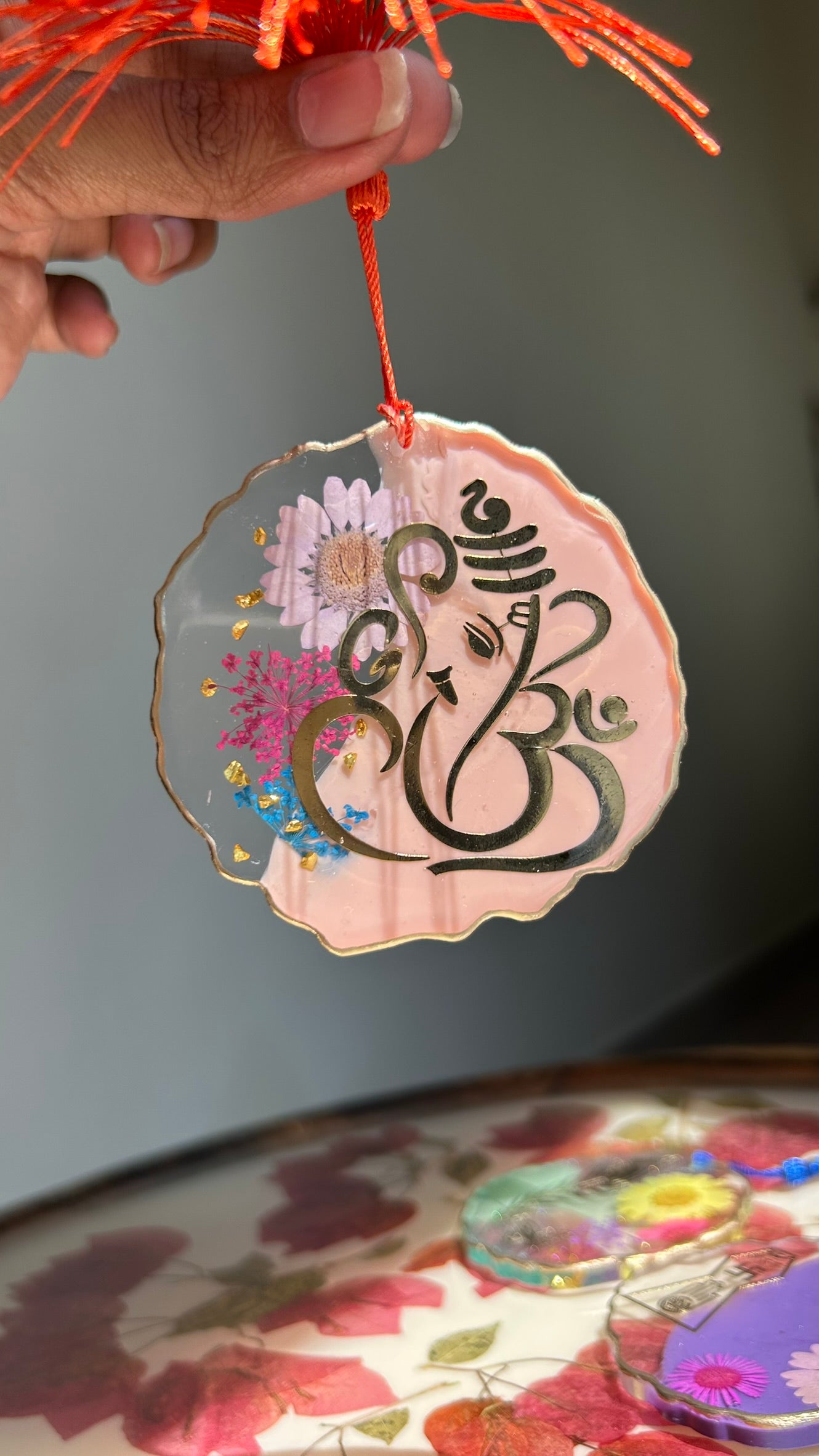 BloomDrop Car Hanging - Ganesha | Pink