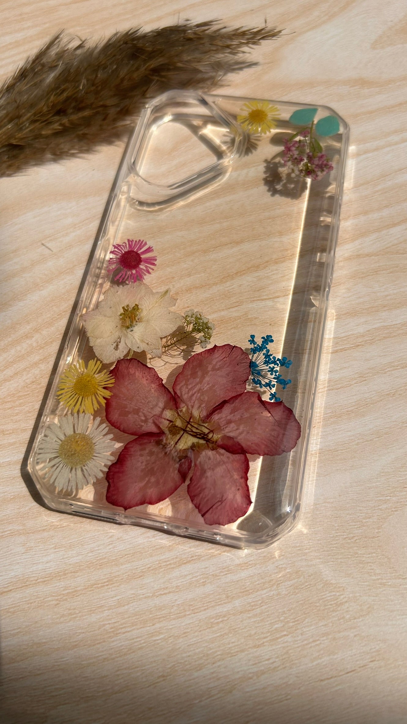 Pressed Flower Phone Case | Multicolor Mixed Flowers in Resin | Left Bloom Series | Case 2