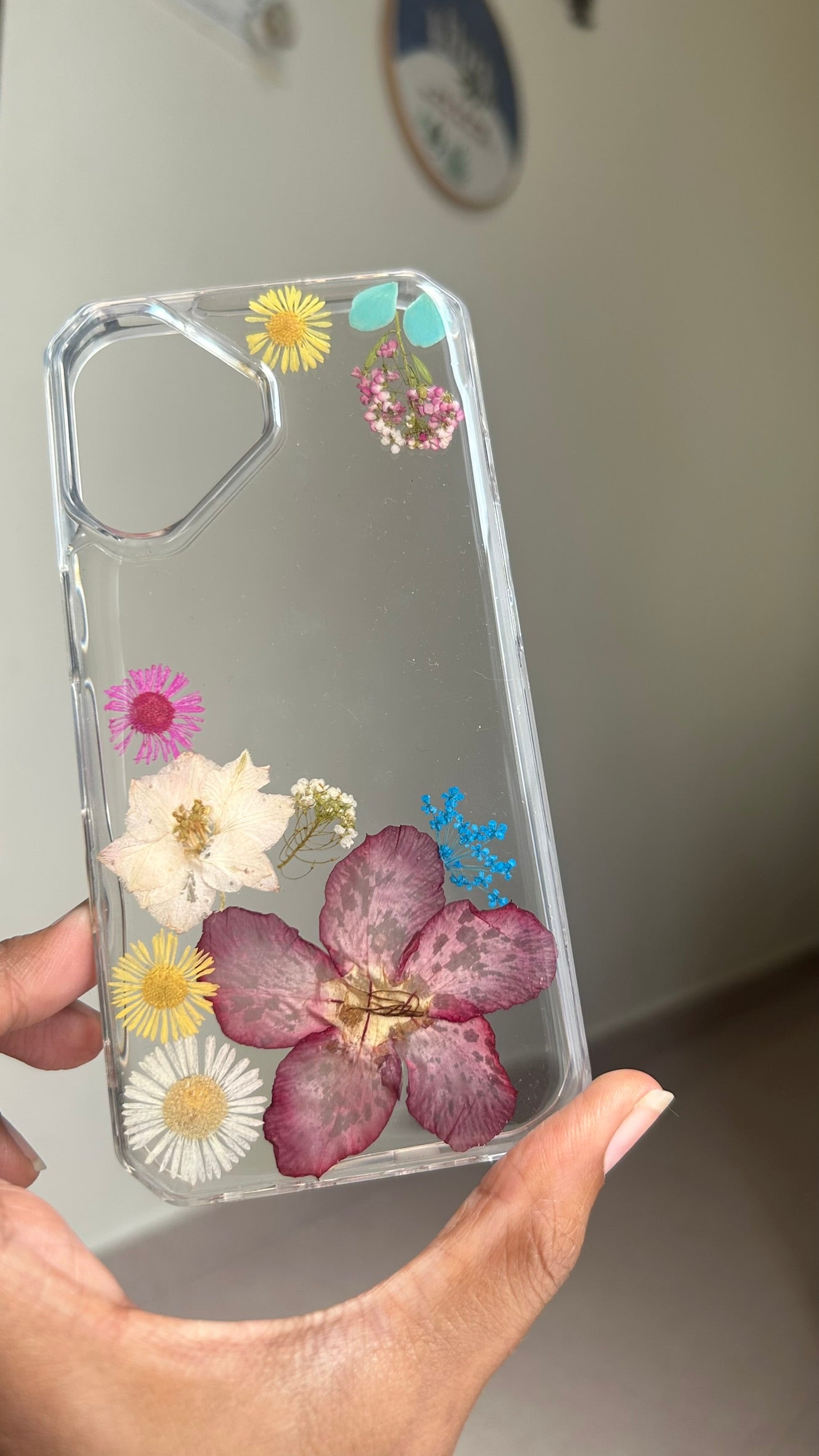 Pressed Flower Phone Case | Multicolor Mixed Flowers in Resin | Left Bloom Series | Case 2