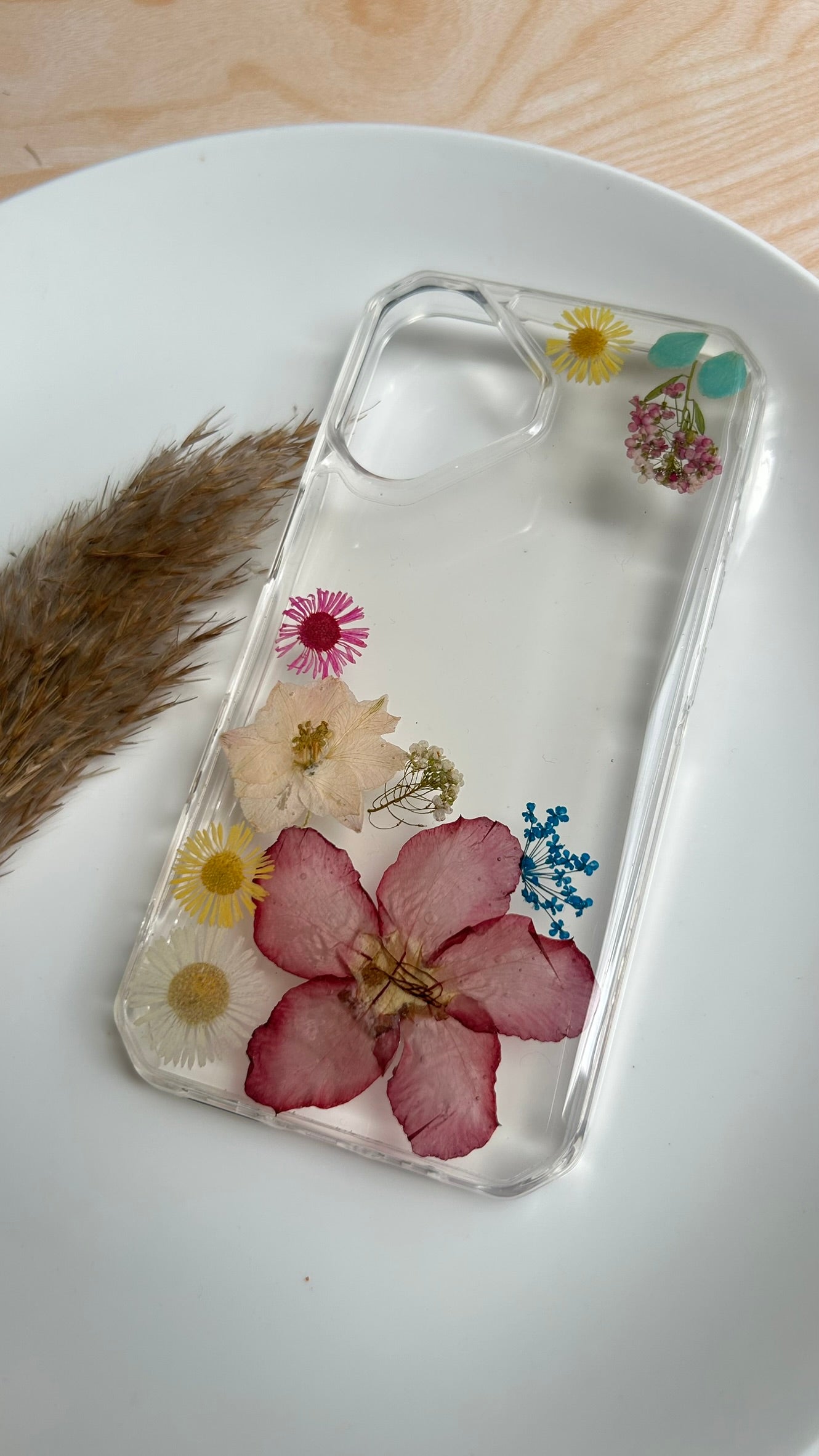 Pressed Flower Phone Case | Multicolor Mixed Flowers in Resin | Left Bloom Series | Case 2