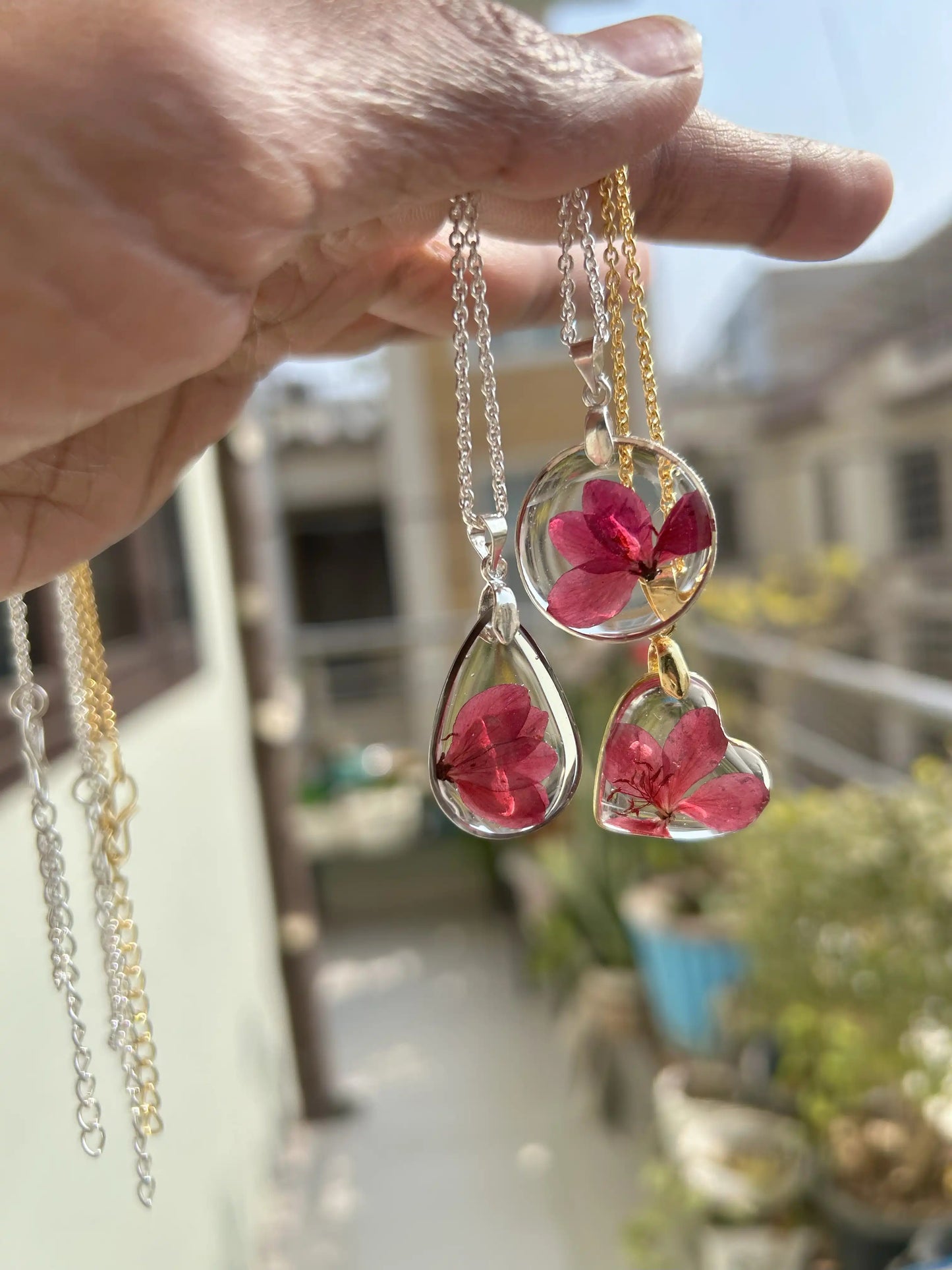 Sunlit Jatropha Necklace
